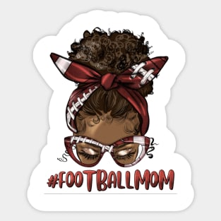 Afro Messy Bun Football Mom Sticker